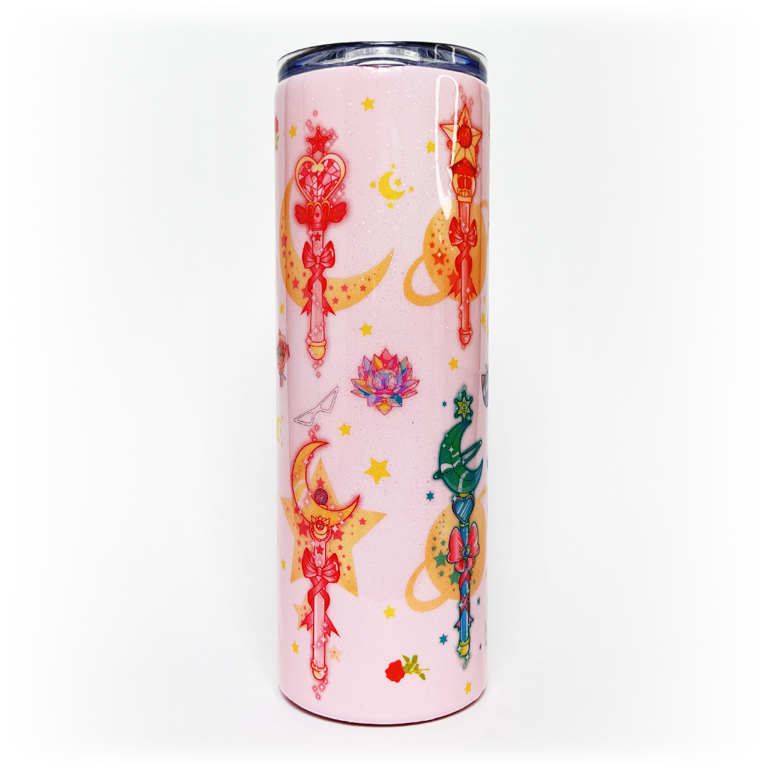 Sailor Power Sticks - 20oz & 30oz Stainless Steel Cute Epoxy Anime Tumbler
